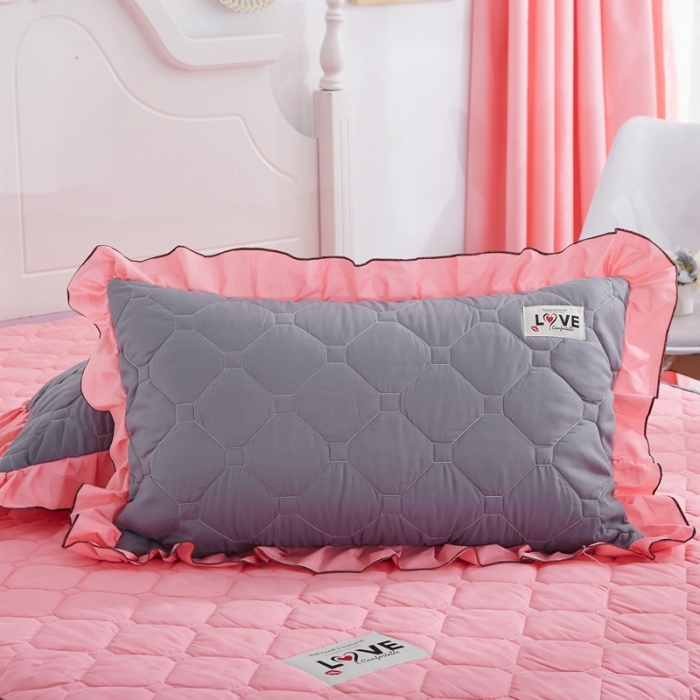 91家纺网 家纺一手货源 找家纺 艾裙海 2025新款床裙款半夹棉四件套 玉拼灰