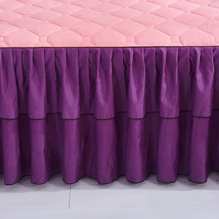 91家纺网 家纺一手货源 找家纺 艾裙海 2025新款床裙款半夹棉四件套 玉拼紫