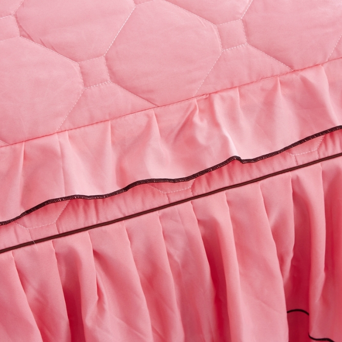 91家纺网 家纺一手货源 找家纺 艾裙海 2025新款床裙款半夹棉四件套 玉色