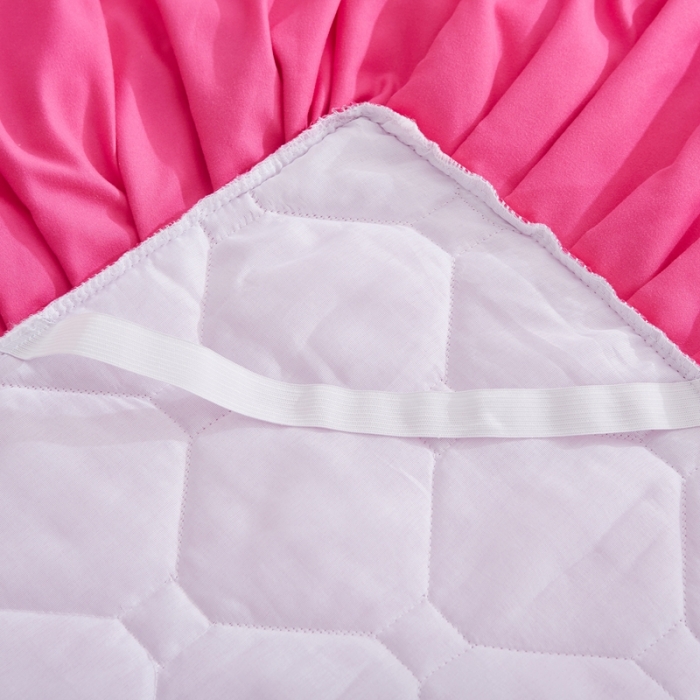 91家纺网 家纺一手货源 找家纺 艾裙海 2025新款床裙款全夹棉四件套 粉拼玫