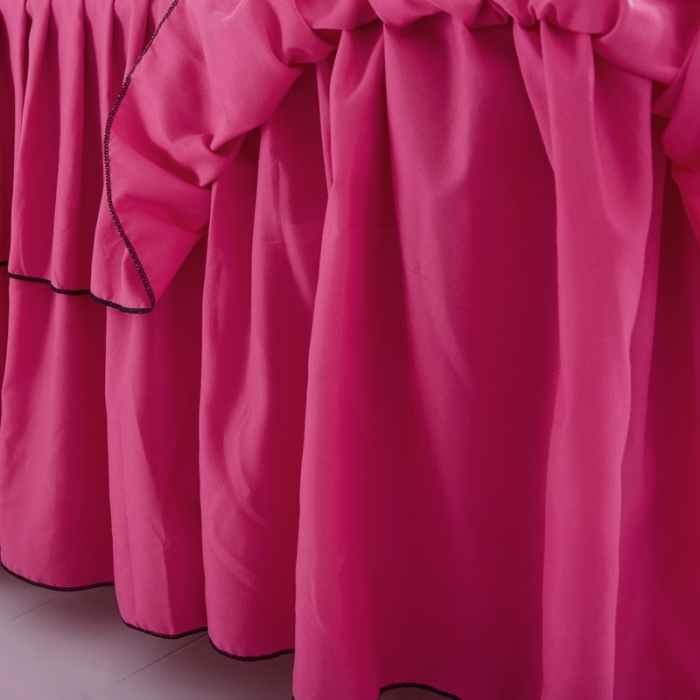 91家纺网 家纺一手货源 找家纺 艾裙海 2025新款床裙款全夹棉四件套 粉拼玫