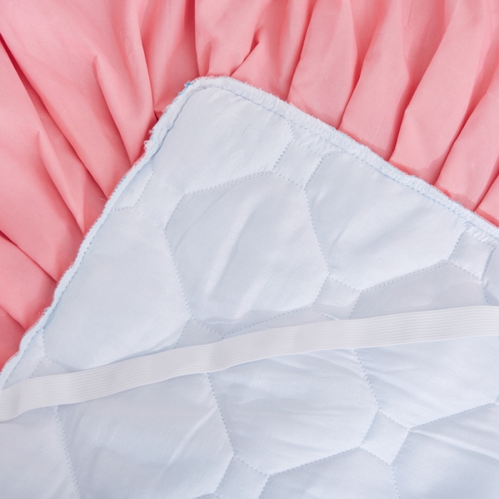 91家纺网 家纺一手货源 找家纺 艾裙海 2025新款床裙款全夹棉四件套 湖蓝拼玉