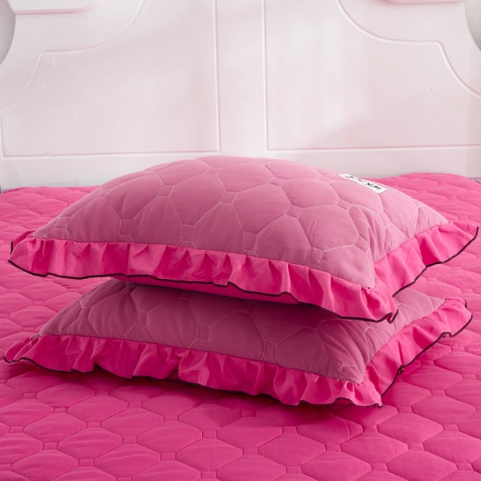 91家纺网 家纺一手货源 找家纺 艾裙海 2025新款床裙款全夹棉四件套 玫拼豆沙