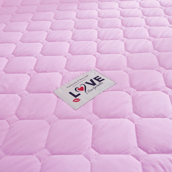 91家纺网 家纺一手货源 找家纺 艾裙海 2025新款纯色磨毛夹棉单床裙 粉拼玫