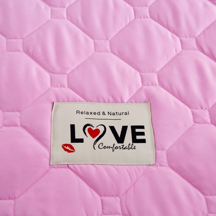 91家纺网 家纺一手货源 找家纺 艾裙海 2025新款纯色磨毛夹棉单床裙 粉色