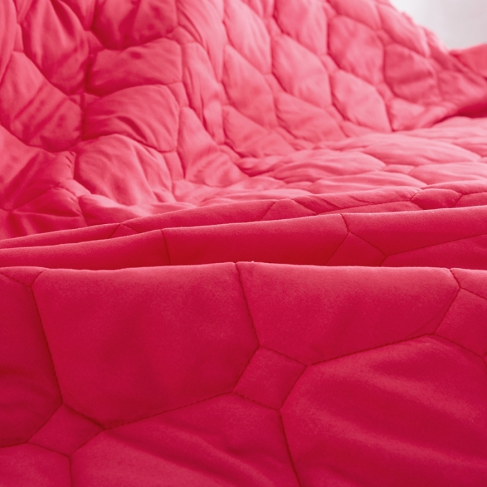 91家纺网 家纺一手货源 找家纺 艾裙海 2025新款床裙款全夹棉四件套 西瓜红