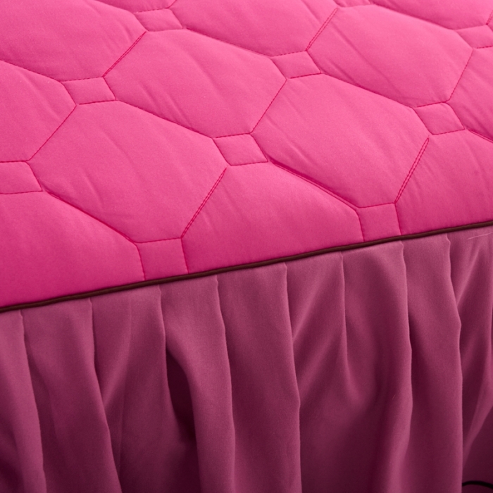 91家纺网 家纺一手货源 找家纺 艾裙海 2025新款纯色磨毛夹棉单床裙 玫拼豆沙