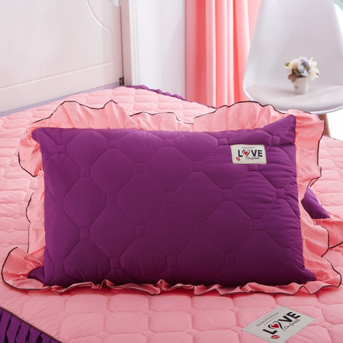 91家纺网 家纺一手货源 找家纺 艾裙海 2025新款床裙款全夹棉四件套 玉拼紫