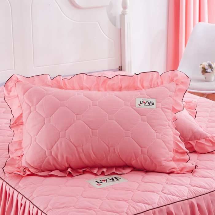 91家纺网 家纺一手货源 找家纺 艾裙海 2025新款床裙款全夹棉四件套 玉色