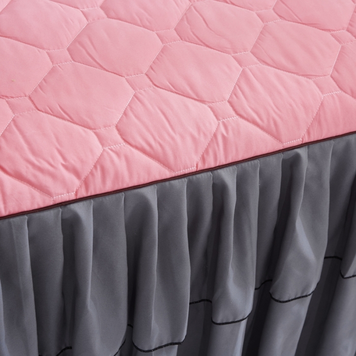 91家纺网 家纺一手货源 找家纺 艾裙海 2025新款纯色磨毛夹棉单床裙 玉拼灰