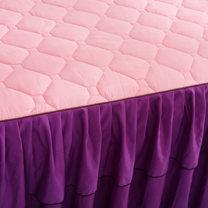 91家纺网 家纺一手货源 找家纺 艾裙海 2025新款纯色磨毛夹棉单床裙 玉拼紫