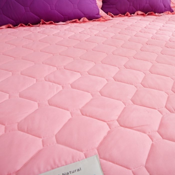 91家纺网 家纺一手货源 找家纺 艾裙海 2025新款纯色磨毛夹棉单床裙 玉拼紫