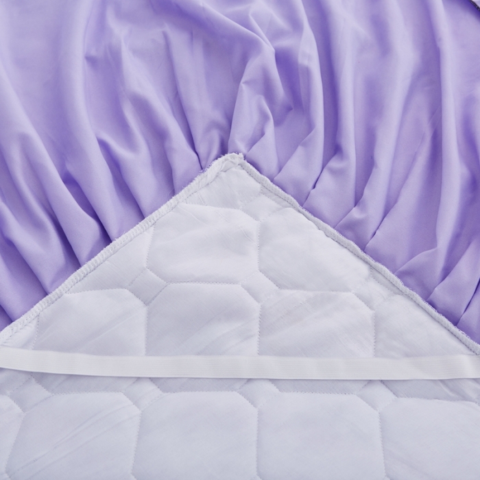 91家纺网 家纺一手货源 找家纺 艾裙海 2025新款床裙款全夹棉四件套 紫色