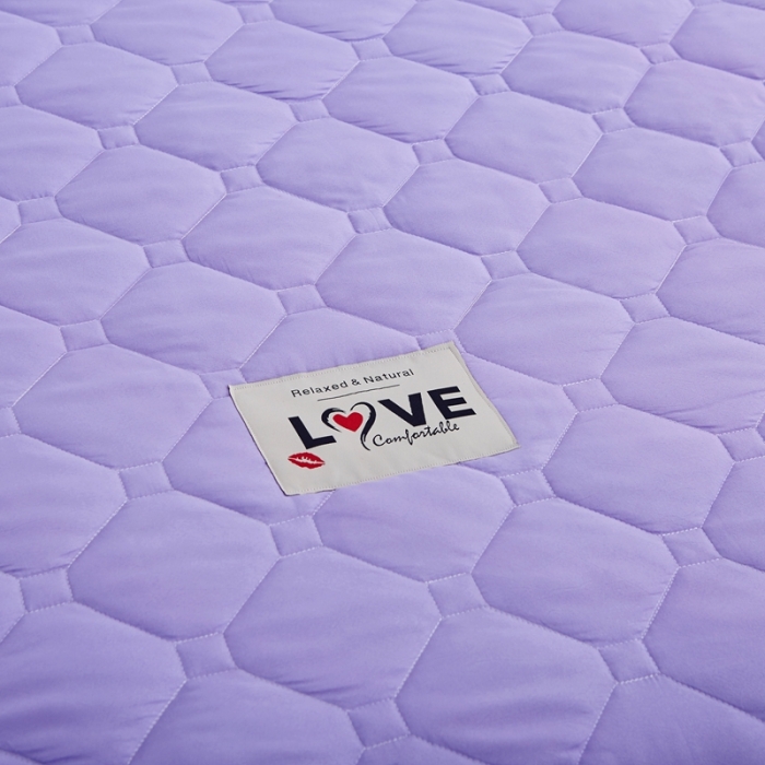 91家纺网 家纺一手货源 找家纺 艾裙海 2025新款纯色磨毛夹棉单床裙 紫色