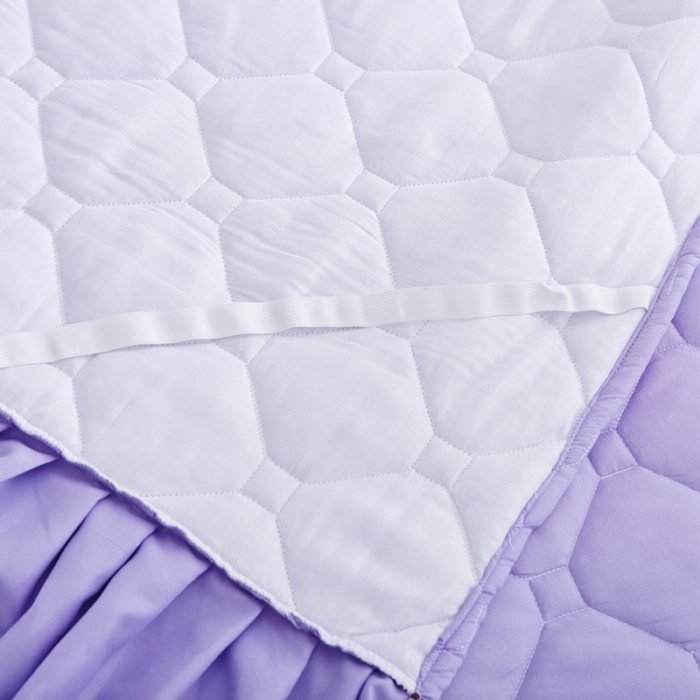 91家纺网 家纺一手货源 找家纺 艾裙海 2025新款纯色磨毛夹棉单床裙 紫色