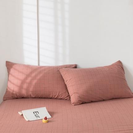 91家纺网 家纺一手货源 找家纺 （总）蓝巢 2020新款全棉色织水洗棉单枕套（48*74 ）