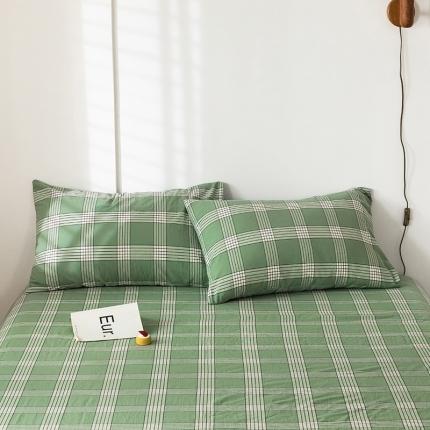 91家纺网 家纺一手货源 找家纺 （总）蓝巢 2020新款全棉色织水洗棉单枕套（48*74 ）