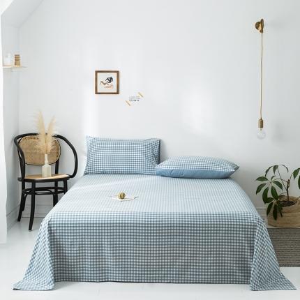 91家纺网 家纺一手货源 找家纺 （总）蓝巢 2020新款全棉色织水洗棉单床单