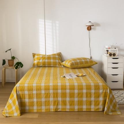 91家纺网 家纺一手货源 找家纺 （总）蓝巢 2020新款全棉色织水洗棉单床单