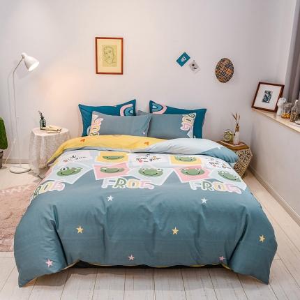 91家纺网 家纺一手货源 找家纺 佰亿莱 2024新款全棉13372印花四件套 青蛙王子