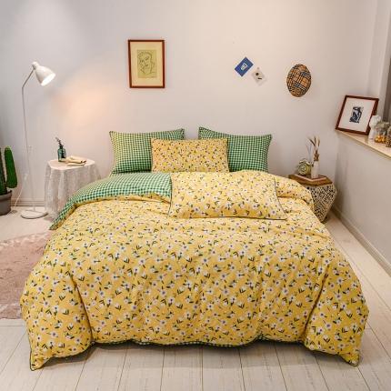 91家纺网 家纺一手货源 找家纺 佰亿莱 2024新款全棉13372印花四件套 水云间黄