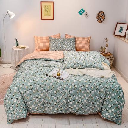 91家纺网 家纺一手货源 找家纺 佰亿莱 2024新款全棉13372印花四件套 水云间绿