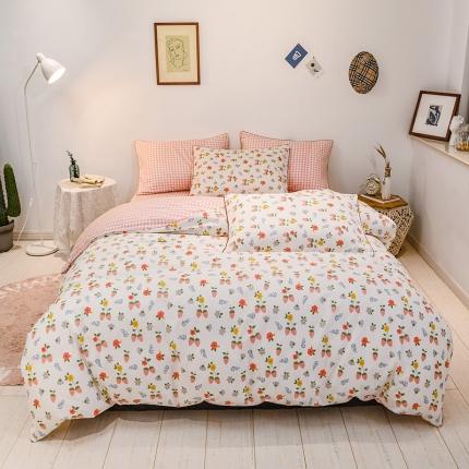 91家纺网 家纺一手货源 找家纺 佰亿莱 2024新款全棉13372印花四件套 香果园