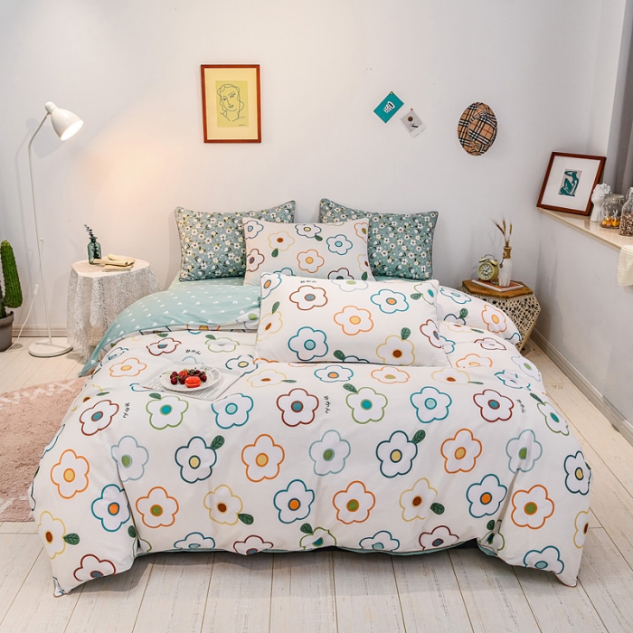 91家纺网 家纺一手货源 找家纺 佰亿莱 2024新款全棉13372印花四件套 爱意浓