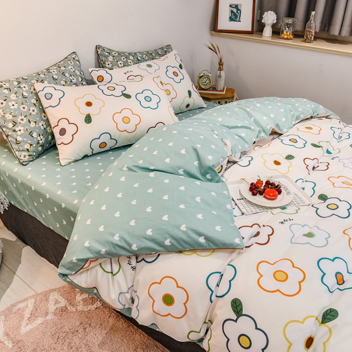 91家纺网 家纺一手货源 找家纺 佰亿莱 2024新款全棉13372印花四件套 爱意浓