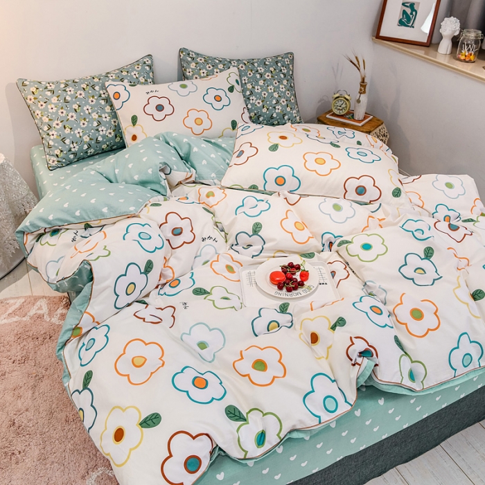 91家纺网 家纺一手货源 找家纺 佰亿莱 2024新款全棉13372印花四件套 爱意浓