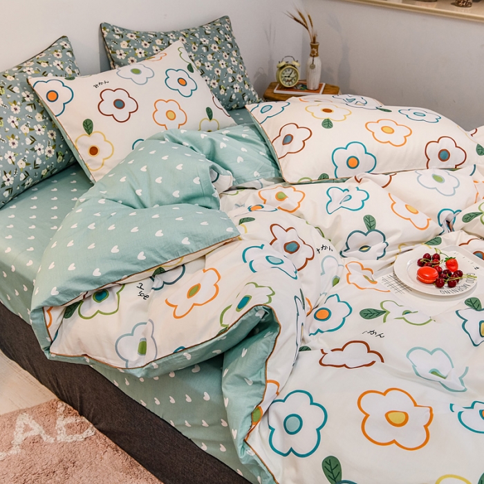 91家纺网 家纺一手货源 找家纺 佰亿莱 2024新款全棉13372印花四件套 爱意浓