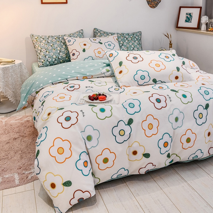 91家纺网 家纺一手货源 找家纺 佰亿莱 2024新款全棉13372印花四件套 爱意浓