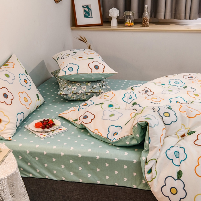 91家纺网 家纺一手货源 找家纺 佰亿莱 2024新款全棉13372印花四件套 爱意浓