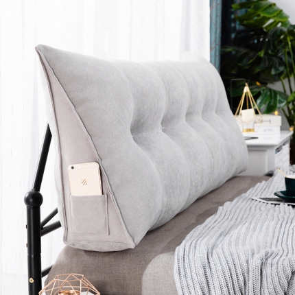 厂家直销2020新款韩国绒床头靠垫三角床上靠枕大靠背可拆洗