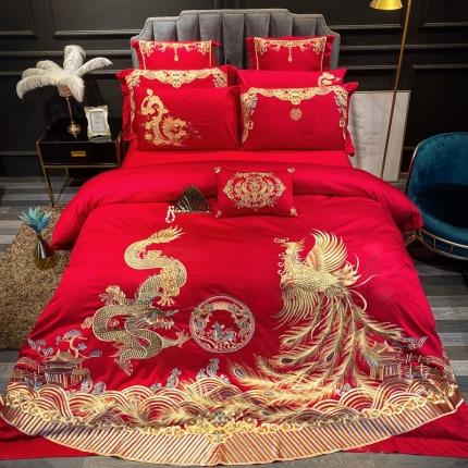 91家纺网 家纺一手货源 找家纺 博之洋 2022新款提花婚庆四件套 盛世红妆