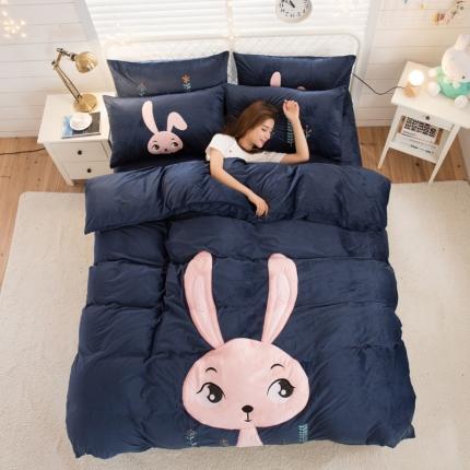 91家纺网 家纺一手货源 找家纺 （总） 青竹苑 2020新款贴布绣花水晶绒四件套