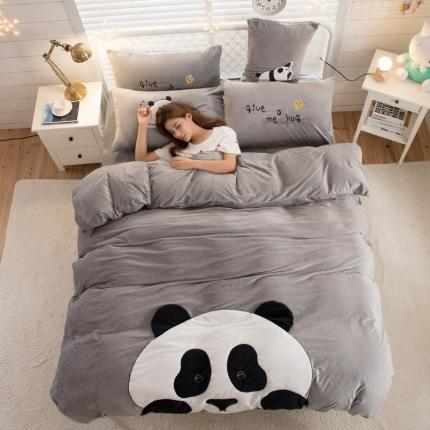 91家纺网 家纺一手货源 找家纺 （总） 青竹苑 2020新款贴布绣花水晶绒四件套