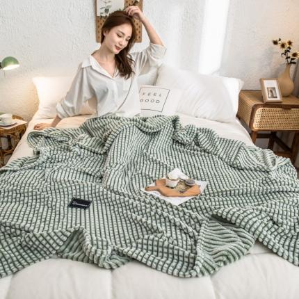 91家纺网 家纺一手货源 找家纺 青竹苑2020新款牛奶绒盖毯毛毯魔法绒拉舍尔法莱绒毯牛油果绿