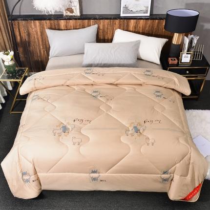 91家纺网 家纺一手货源 找家纺 拉菲伯爵爵 2020新款平纹羊毛被 欧式驼色