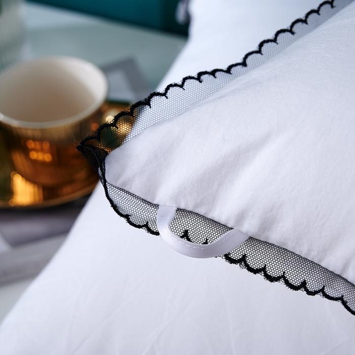 91家纺网 家纺一手货源 找家纺 （总）赛格时代家居   枕芯 简约绣花羽丝绒枕蕾丝边