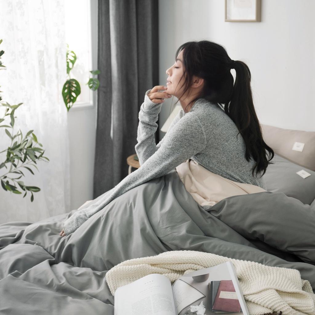 91家纺网 家纺一手货源 找家纺 优宜家 2023新款磨毛双拼四件套 银灰+浅卡