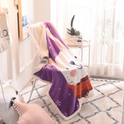 91家纺网 家纺一手货源 找家纺 茗婷家纺 2025款羊羔绒双层加厚保暖儿童毛毯云毯供外贸跨境亚马逊TRMU 长耳白兔