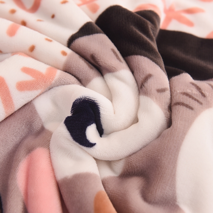 91家纺网 家纺一手货源 找家纺 茗婷家纺 2025款羊羔绒双层加厚保暖儿童毛毯云毯供外贸跨境亚马逊TRMU 爱心猫头鹰