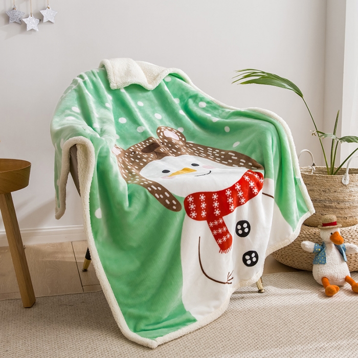 91家纺网 家纺一手货源 找家纺 茗婷家纺 2025款羊羔绒双层加厚保暖儿童毛毯云毯供外贸跨境亚马逊TRMU 波点比特