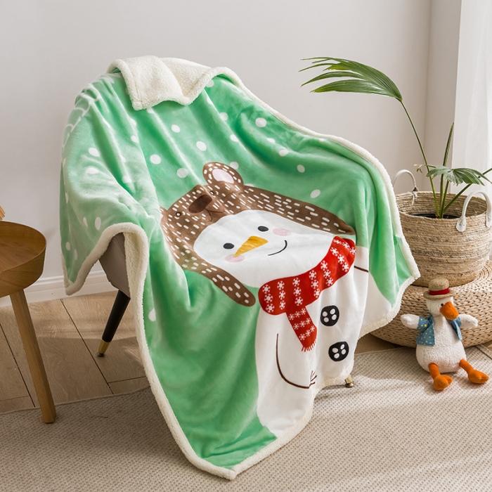 91家纺网 家纺一手货源 找家纺 茗婷家纺 2025款羊羔绒双层加厚保暖儿童毛毯云毯供外贸跨境亚马逊TRMU 波点比特