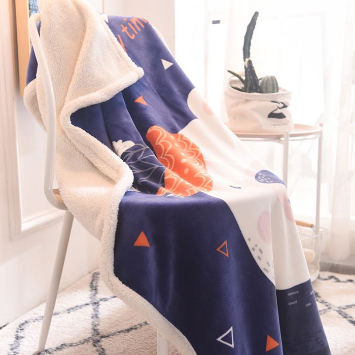 91家纺网 家纺一手货源 找家纺 茗婷家纺 2025款羊羔绒双层加厚保暖儿童毛毯云毯供外贸跨境亚马逊TRMU 可爱小白熊