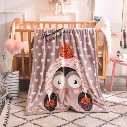 91家纺网 家纺一手货源 找家纺 茗婷家纺 2025新款双层定位童毯 爱心猫头鹰