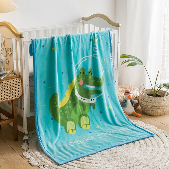 91家纺网 家纺一手货源 找家纺 茗婷家纺 2025新款双层定位童毯 鳄鱼