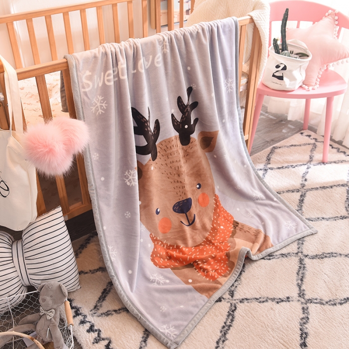 91家纺网 家纺一手货源 找家纺 茗婷家纺 2025新款双层定位童毯 小浣熊