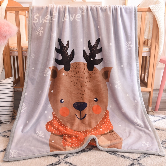 91家纺网 家纺一手货源 找家纺 茗婷家纺 2025新款双层定位童毯 小浣熊